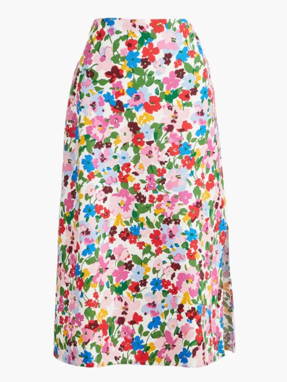 J. Crew Floral Linen Blend Midi Skirt Pull On Lightweight Cottagecore Sz Small